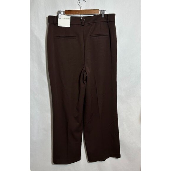 NWT Loft Peyton Trouser Pants 14 Brown Wide Leg High Rise Pleats Career NEW - Picture 3 of 8